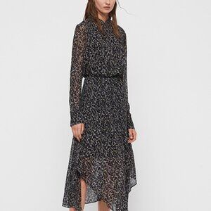 All Saints Valeria Waterleo Midi Dress